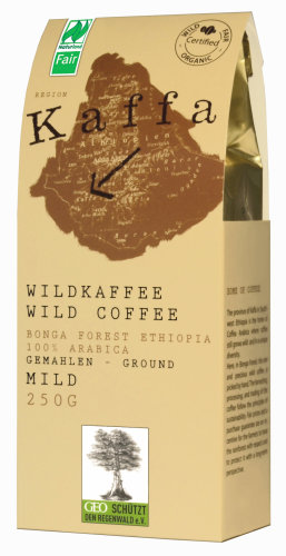 Kaffa Bio Wildkaffee Mild Gemahlen, 250 g
