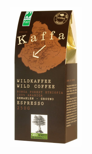 Kaffa Bio Wildkaffee Espresso Gemahlen, 250 g