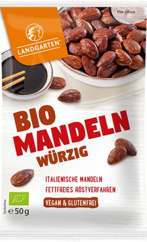 Landgarten Bio Mandeln W&uuml;rzig, 50 g