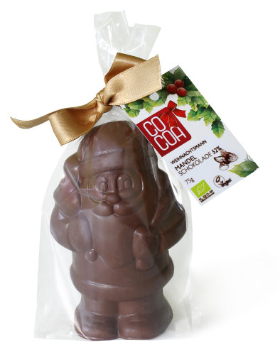 Cocoa Bio Weihnachtsmann Mandelschokolade 52%, 75g