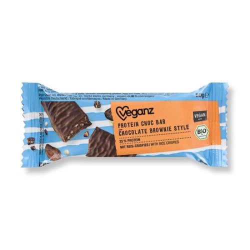 Veganz Protein Choc Bar Chocolate Brownie, 18x50g