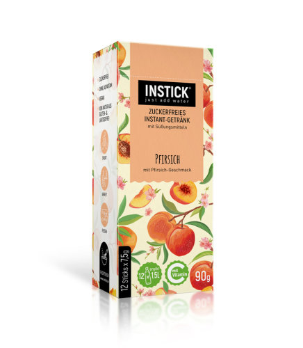 Instick Zuckerfreies Instant-Getr&auml;nk, Pfirsich, 90g