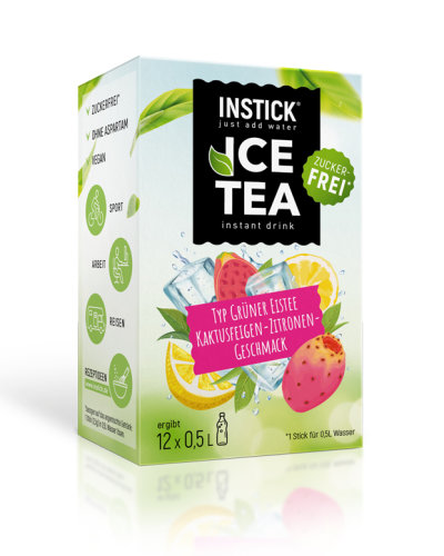 Instick Zuckerfreies Instant-Getr&auml;nk, Gr&uuml;ner Tee Kaktusfeige &amp; Zitrone, 30g